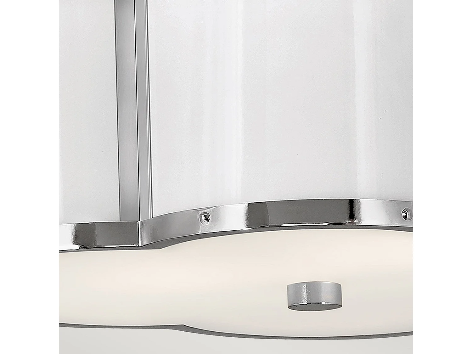 Elstead Hinkley Chance Plafoniera Cilindrica Nichel Lucido con Bianco Lucido