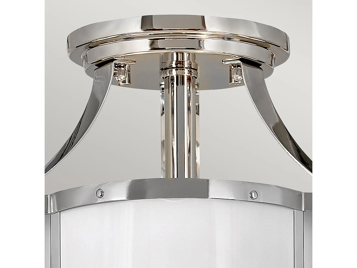 Elstead Hinkley Chance Plafonnier Cylindrique Nickel Poli avec Blanc Poli