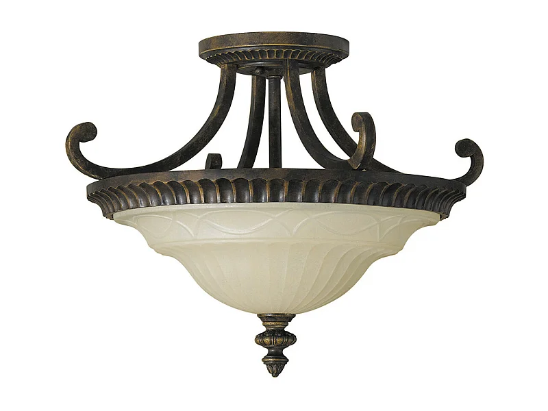 Elstead Drawing Room - 2 licht Ceiling Semi Flush licht Walnuss, E27