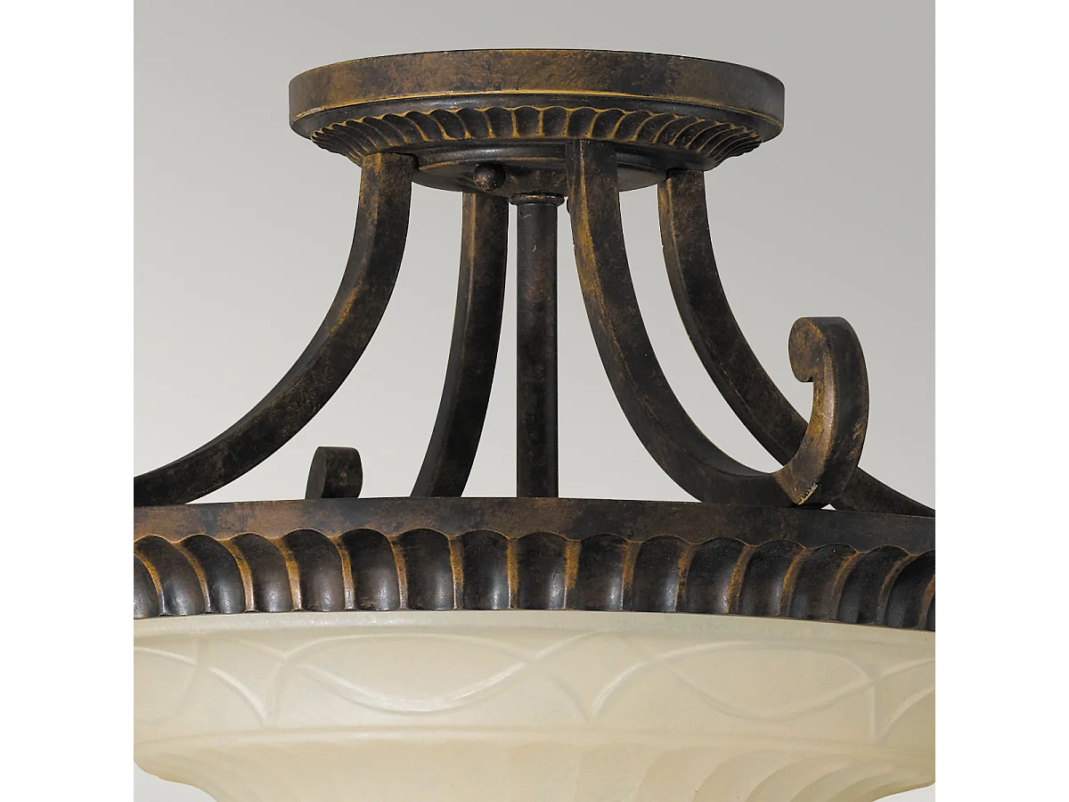 Elstead Drawing Room - Soffitto a 2 luci semi filo noce chiaro, attacco E27