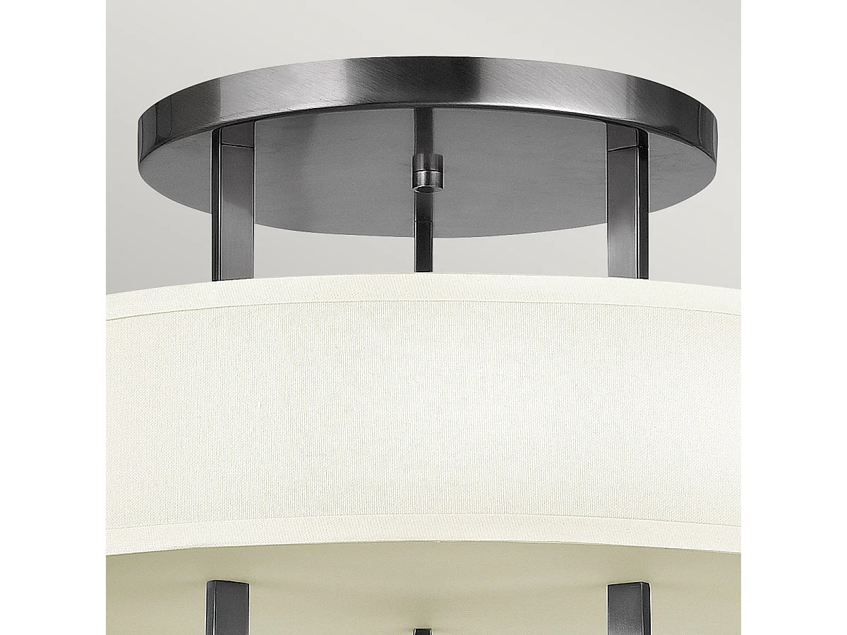 Elstead Hampton - Plafoniera a 3 luci semi filo nichel antico, attacco E27