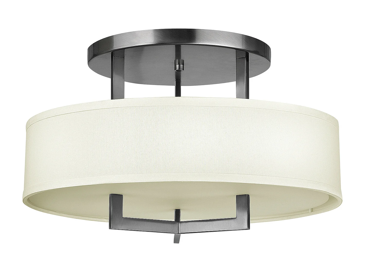 Elstead Hampton - 3 Licht Semi Flush Deckenleuchte Antik Nickel, E27