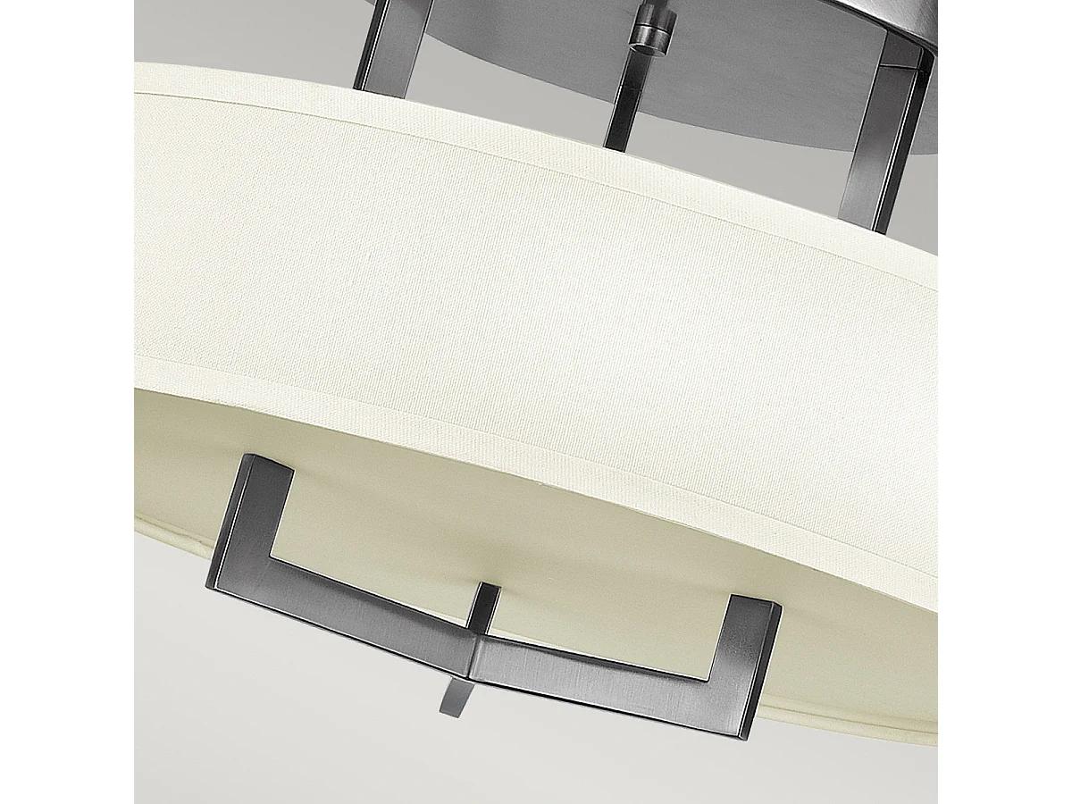 Elstead Hampton - 3 Licht Semi Flush Deckenleuchte Antik Nickel, E27