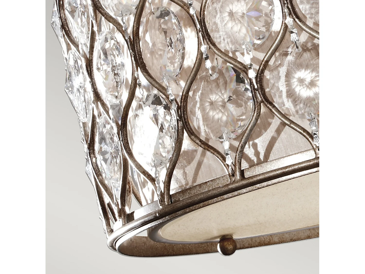 Lampadario Contemporaneo Lucia Acciaio Argento Brunito Cristallo 3 Luci E27