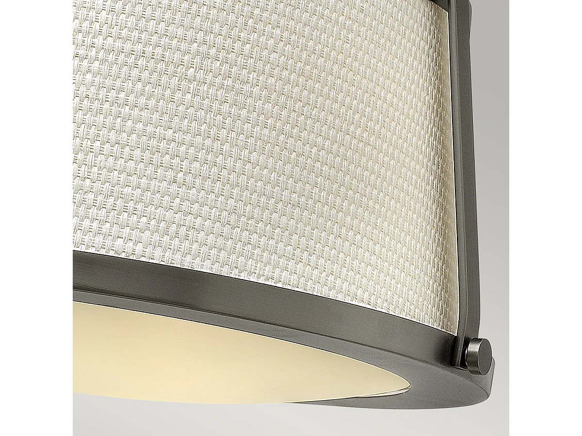 Elstead Charlotte - 3 Licht Semi Flush Deckenleuchte Antik Nickel, E27