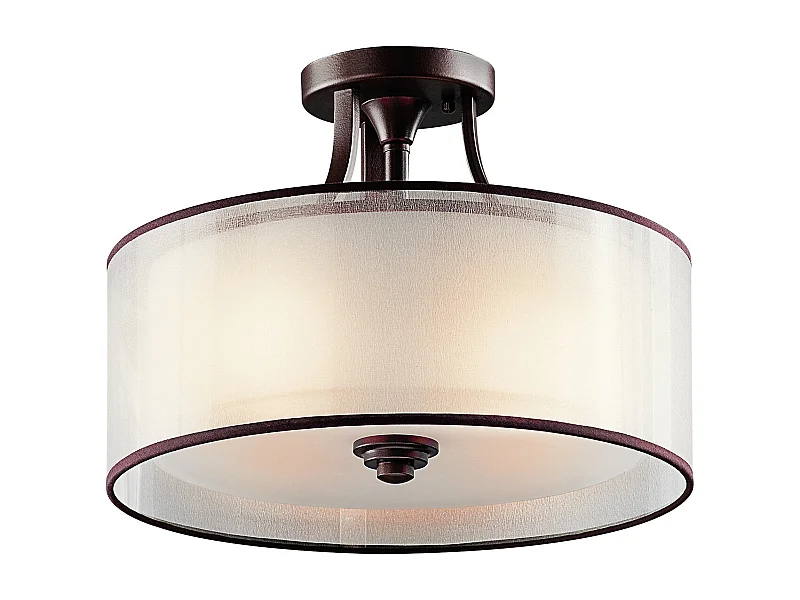 Elstead Lacey 3 Ljus Small Semi Flush Mount Taklampa Mission Bronze, E27