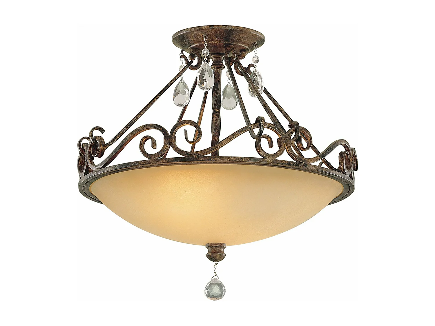 Lampada a Soffitto Industrial Nordico New Harbor Acciaio Bronzo Western 4 Luci E27