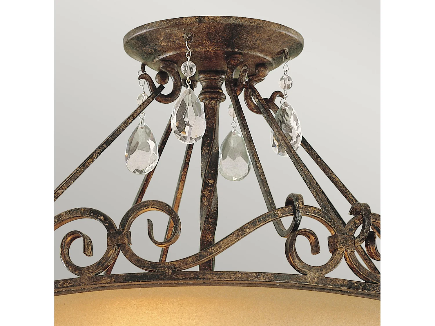 Lampada a Soffitto Industrial Nordico New Harbor Acciaio Bronzo Western 4 Luci E27
