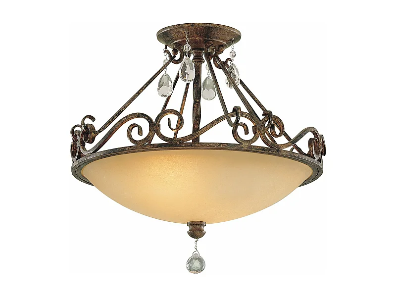 Lampada a Soffitto Industrial Nordico New Harbor Acciaio Bronzo Western 4 Luci E27