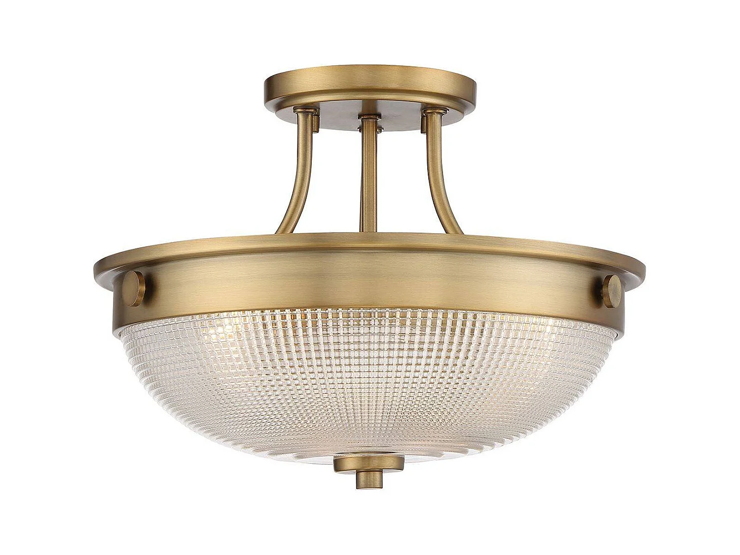 Elstead Mantle 2 Light Semi-Flush - Weathered Brass, E27
