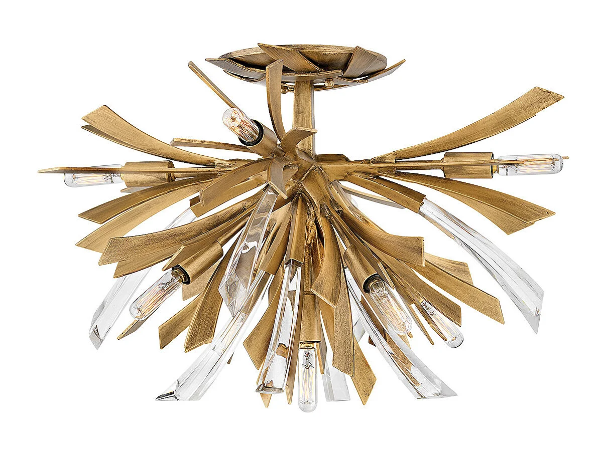 Vida Hinkley Fredrick Ramond 9 licht Semi Flush licht Brüniertes Gold