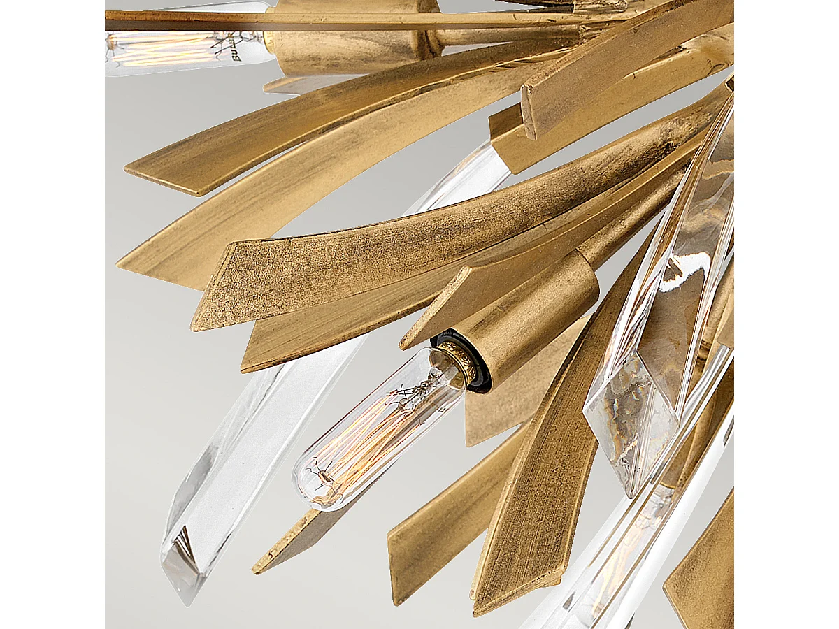 Vida Hinkley Fredrick Ramond 9 licht Semi Flush licht Brüniertes Gold