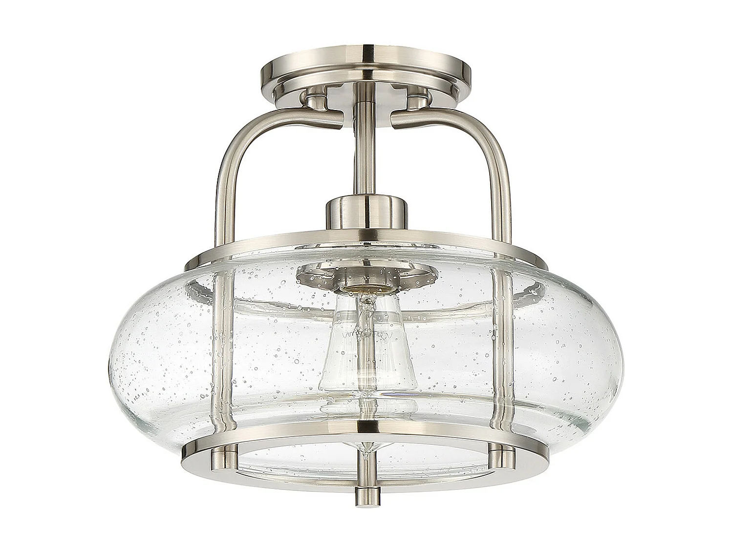 Elstead Trilogy 1 Lumière Semi-Plafonnier, Nickel Brossé, E27