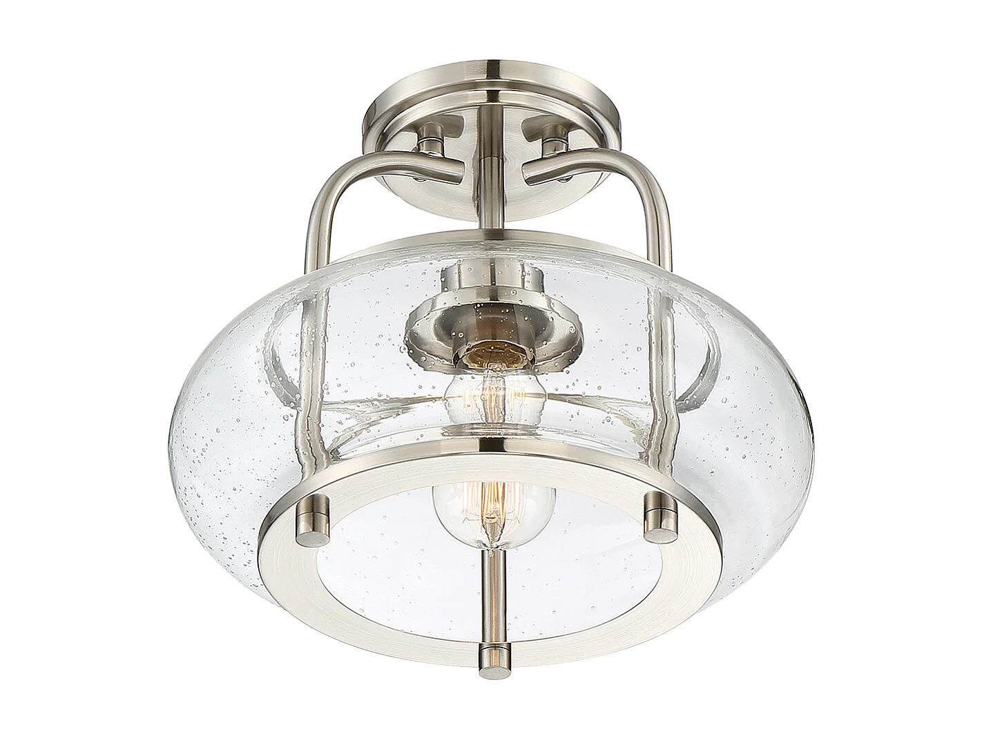 Elstead Trilogy 1 Lumière Semi-Plafonnier, Nickel Brossé, E27