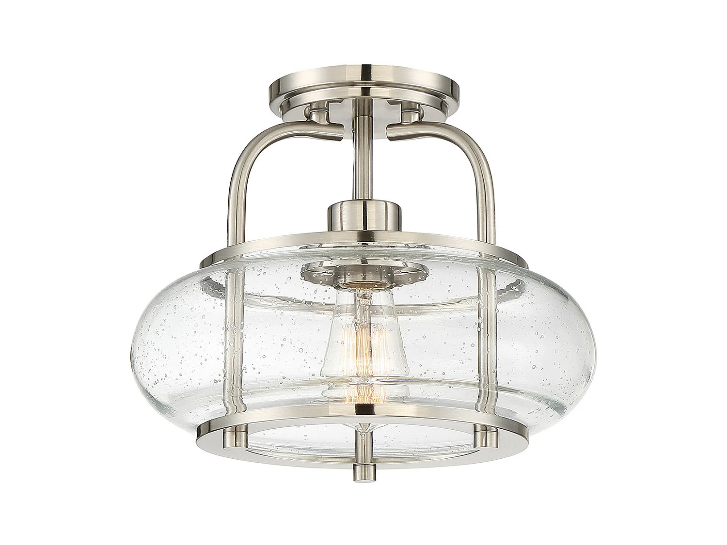 Elstead Trilogy 1 Lumière Semi-Plafonnier, Nickel Brossé, E27