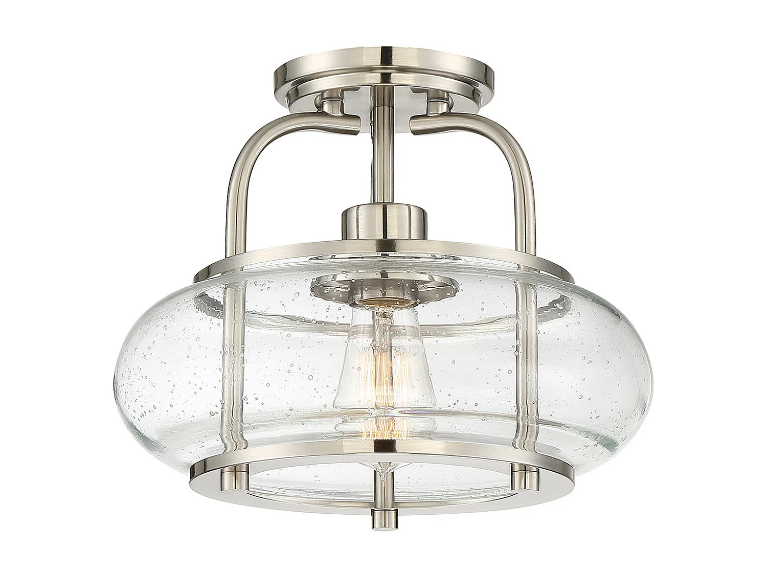 Elstead Trilogy 1 Leichte Semi-Flush-Halterung, Nickel gebürstet, E27