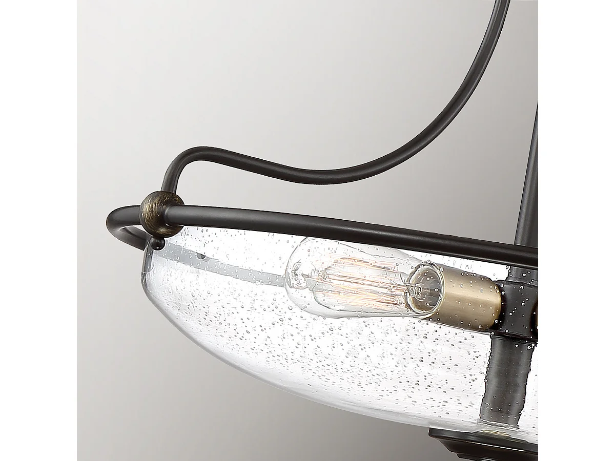 Elstead Quoizel Griffin Plafonnier semi-encastré Bowl bronze palladien avec accents de laiton patiné