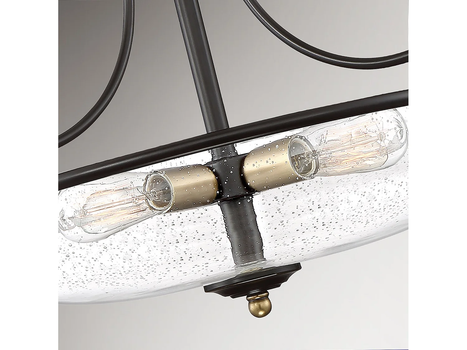 Elstead Quoizel Griffin Plafonnier semi-encastré Bowl bronze palladien avec accents de laiton patiné