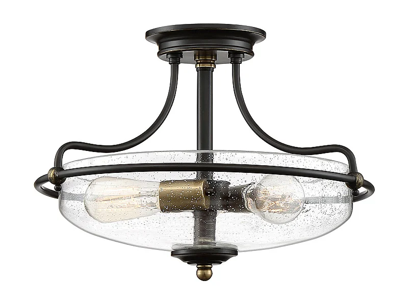 Elstead Quoizel Griffin Skål semi-flush tak ljus palladisk brons med väderbitna mässing accenter