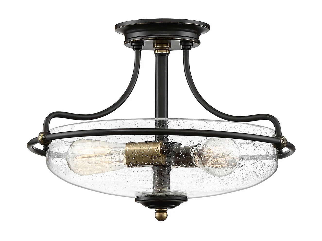 Elstead Quoizel Griffin Skål semi-flush tak ljus palladisk brons med väderbitna mässing accenter