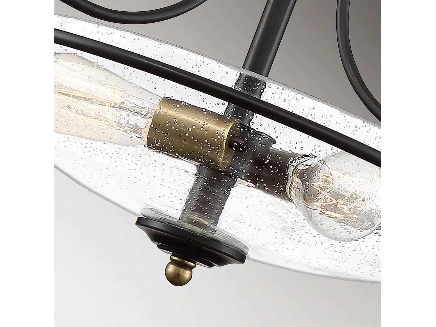 Elstead Quoizel Griffin Skål semi-flush tak ljus palladisk brons med väderbitna mässing accenter