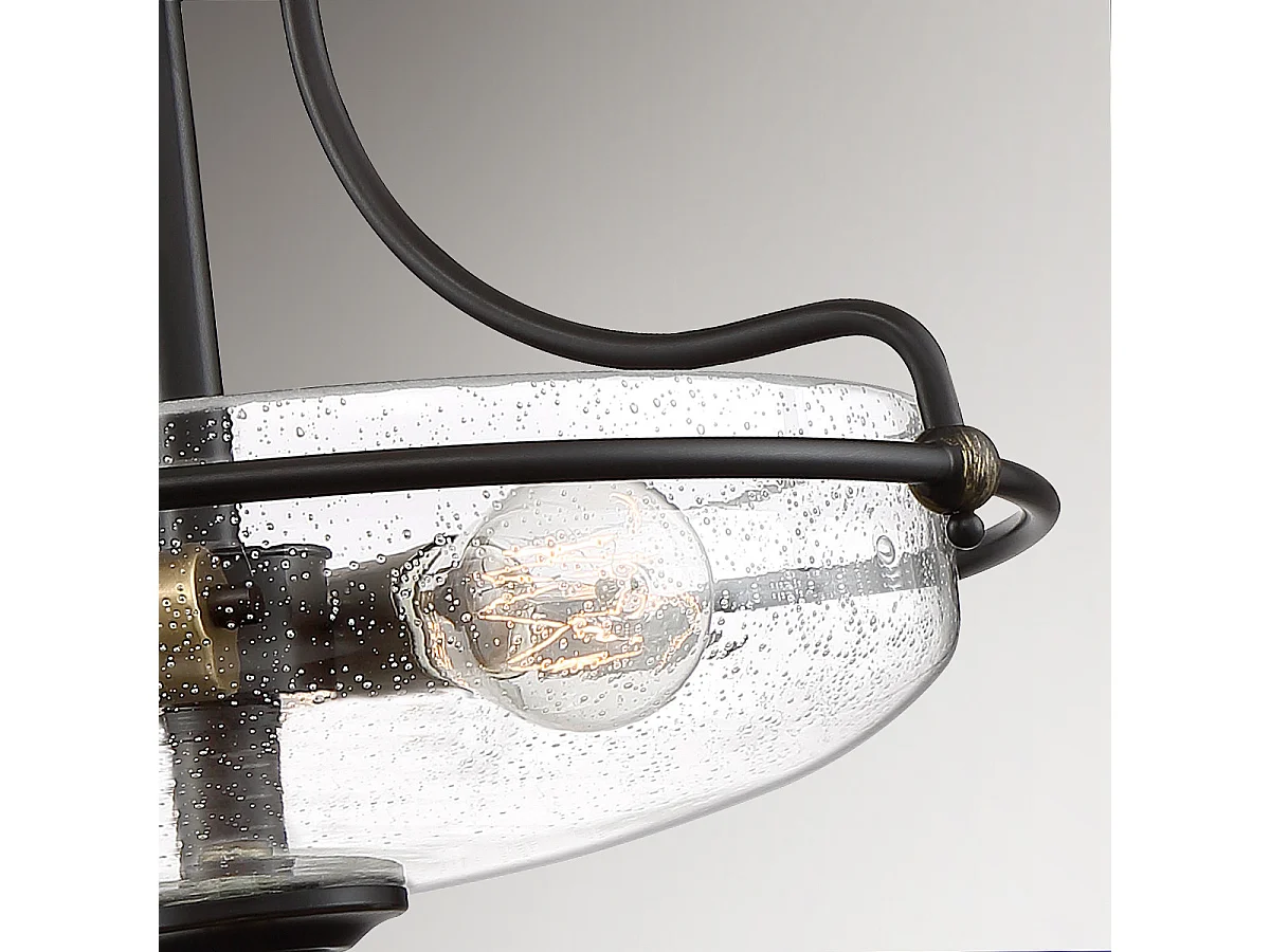 Elstead Quoizel Griffin Skål semi-flush tak ljus palladisk brons med väderbitna mässing accenter