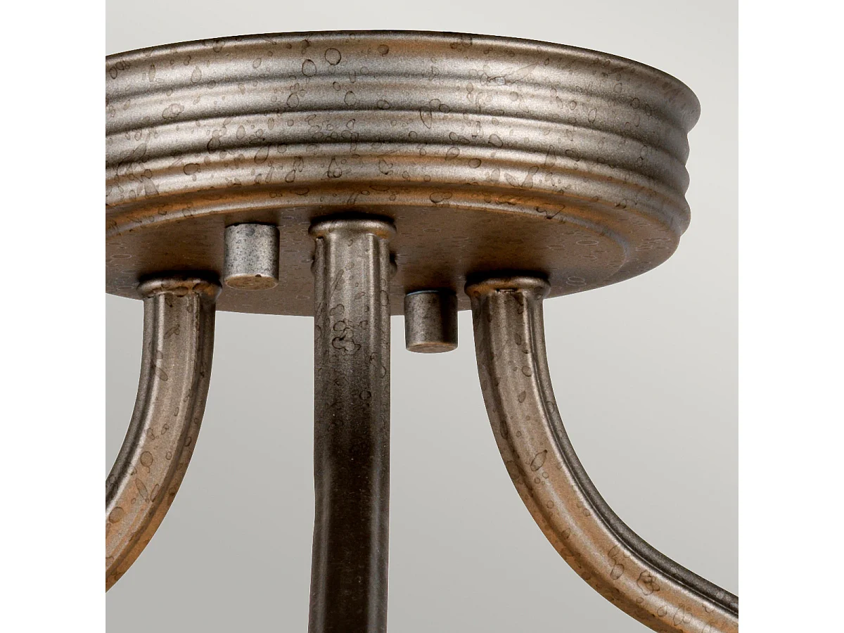 Elstead Crown - Lampada a sospensione a soffitto a 3 luci semi-filo in ferro, E27