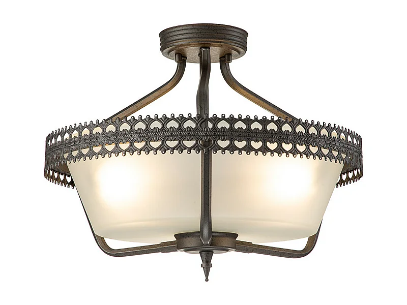 Elstead Crown - 3 licht Semi Flush Deckenpendelleuchte Eisen, E27