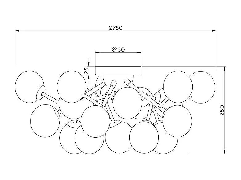 Dallas Lampada da soffitto semi-incasso Cromata, 12 luci, G9