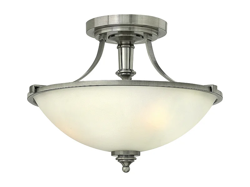 Elstead Truman Plafonnier semi-affleurant à 3 ampoules, nickel antique, E27