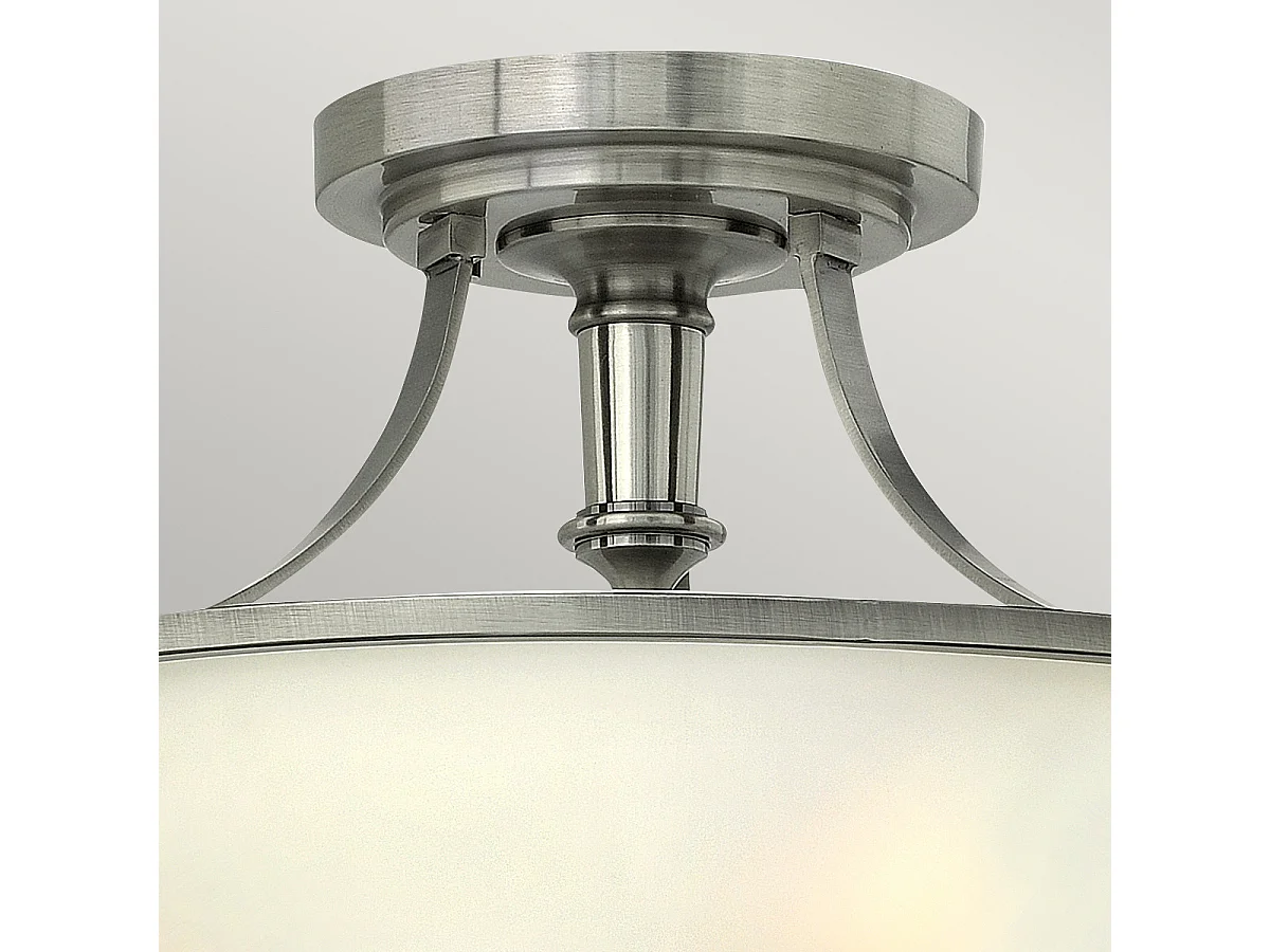 Elstead Truman - Plafoniera a 3 luci semi filo nichel antico, attacco E27