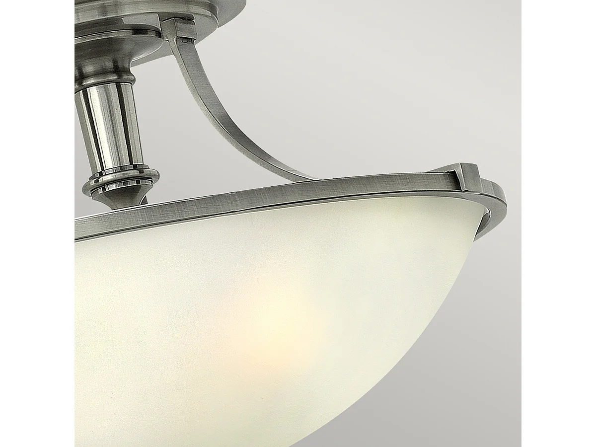 Elstead Truman - Plafoniera a 3 luci semi filo nichel antico, attacco E27