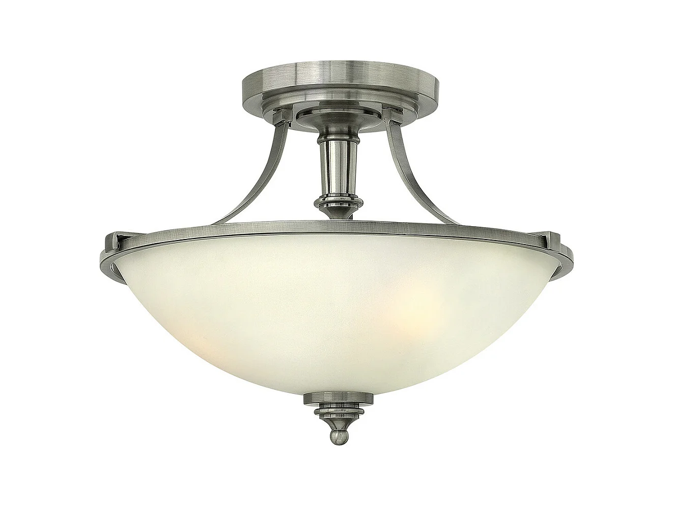 Elstead Truman Plafonnier semi-affleurant à 3 ampoules, nickel antique, E27