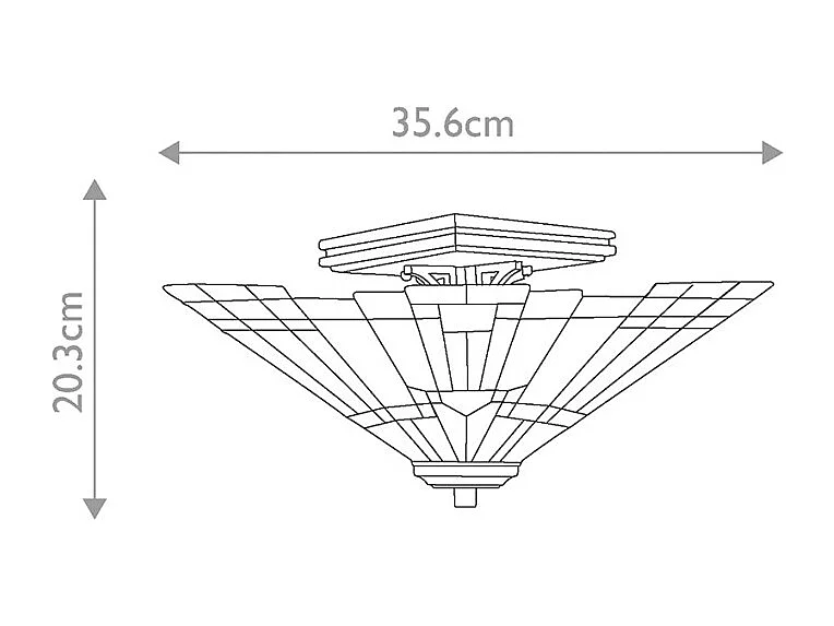Elstead Inglenook 2 ljus Tiffany Semi Flush Ceiling Light Bronze, E27