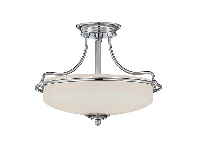 Elstead Griffin Plafonnier semi-affleurant à 3 ampoules, chrome poli, E27