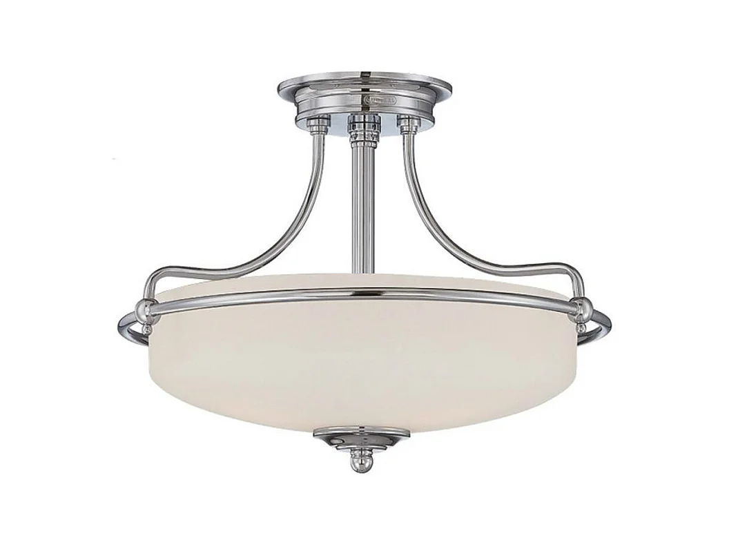 Elstead Griffin Plafonnier semi-affleurant à 3 ampoules, chrome poli, E27