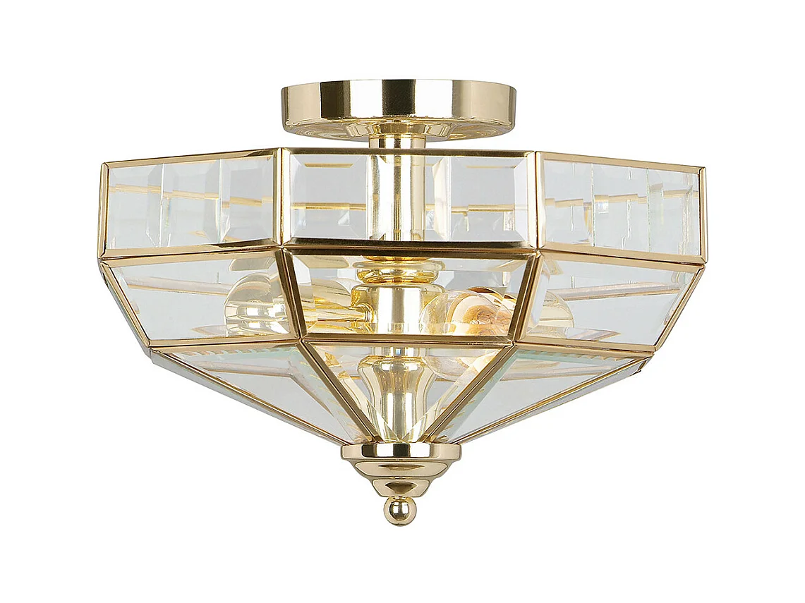 Elstead Old Park - Plafoniera a 2 luci semi filo ottone lucido, attacco E27
