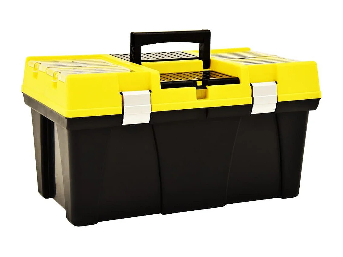 Boîte à outils mallette jaune 59.5 x 33.7 x 31.6 cm 02_0003225