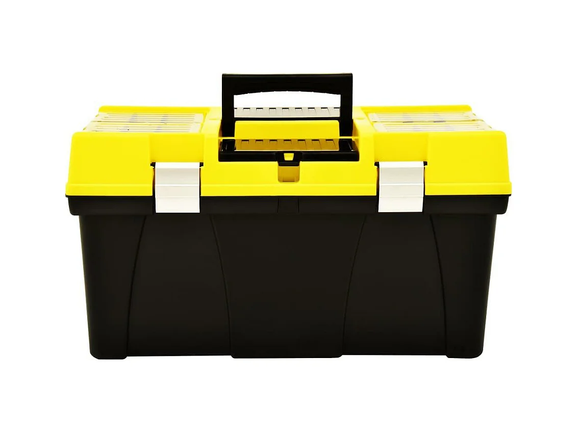 Cassetta degli attrezzi cassetta degli attrezzi cassetta degli attrezzi officina garage cassetta in plastica 59,5 x 33,7 cm giallo 02_0003225