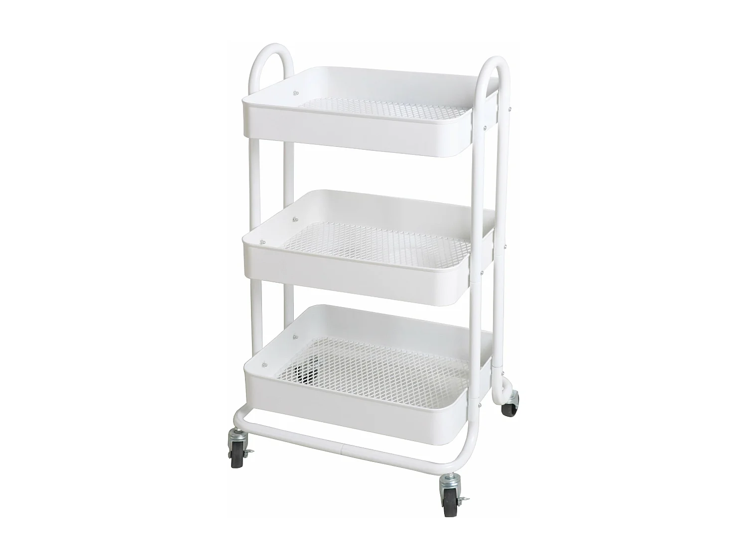 Carrello di servizio con ruote 3 cesti acciaio 785 x 46 x 35 cm bianco 03_0006799