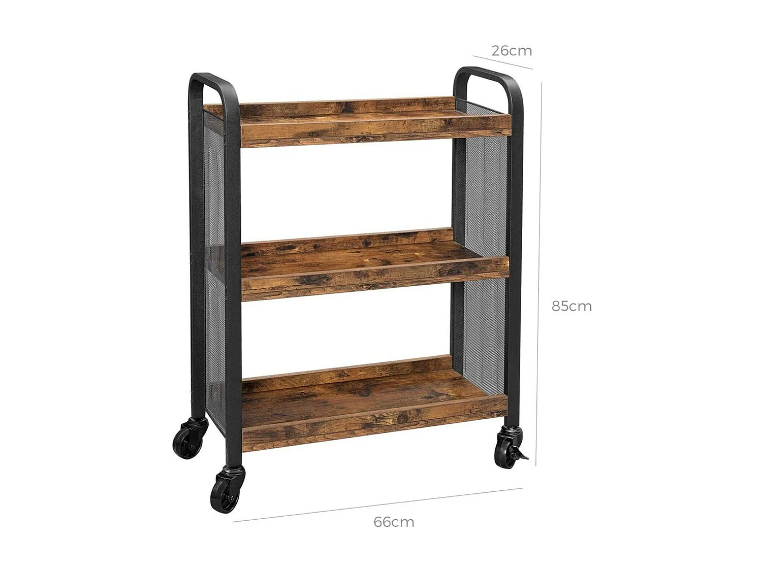 Desserte de style industriel marron 66 x 26 x 85 cm 12_0003268