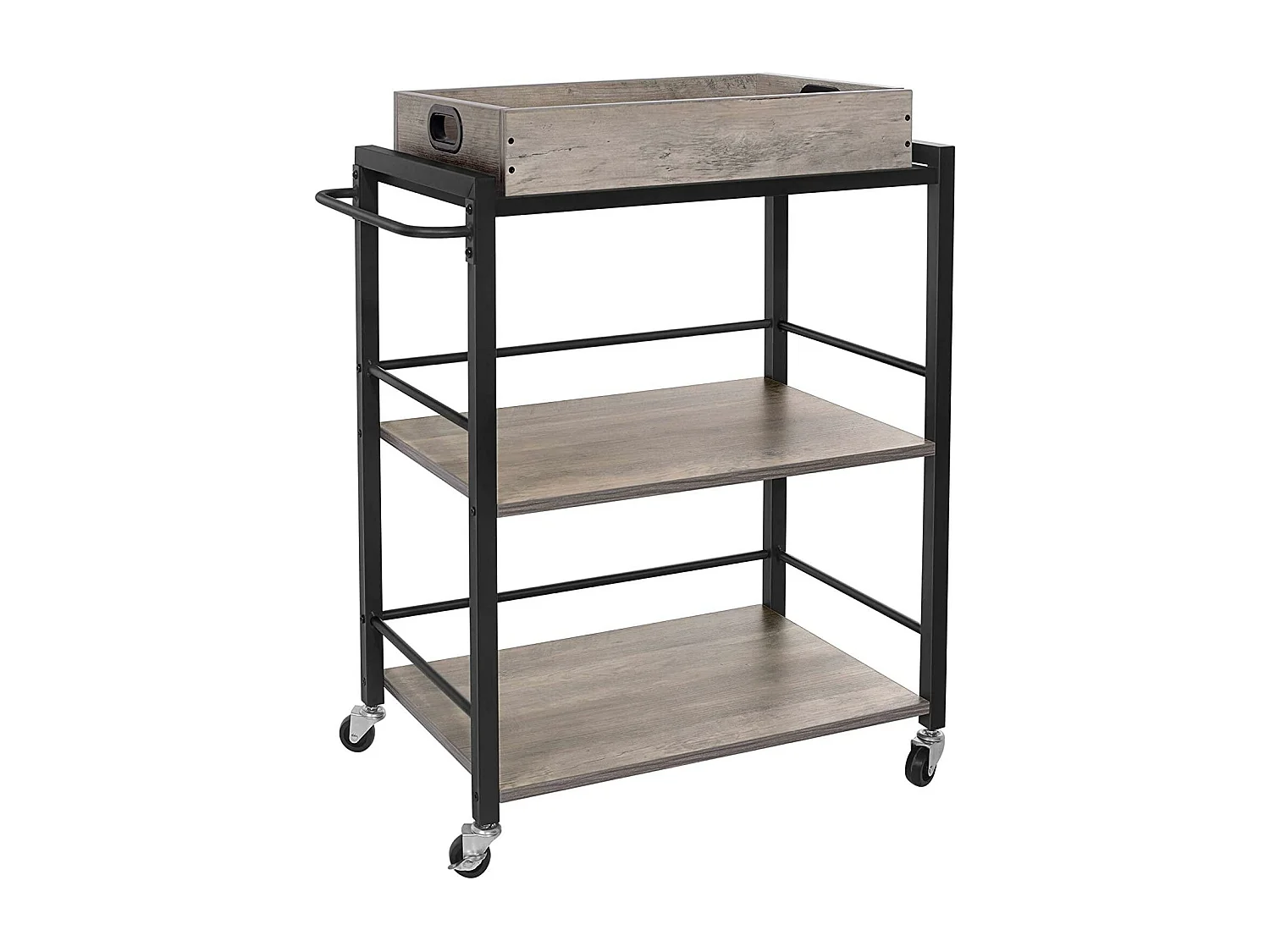 Desserte de style industriel noire 65 x 40 x 86 cm 12_0002454