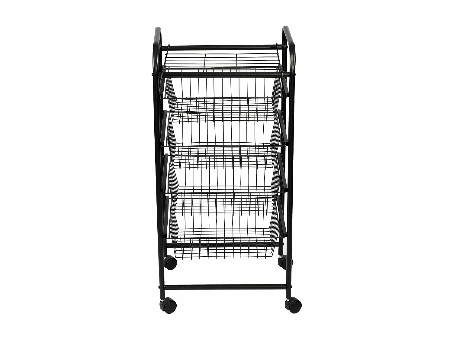 Carrello da cucina con ruote 87 x 41 x 31,5 cm con 4 cestelli nero 03_0006794