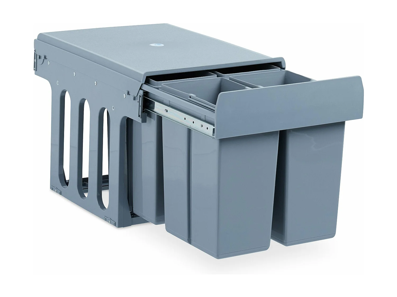 Cesto de cozinha com 4 compartimentos ABS cinza 13_0002325