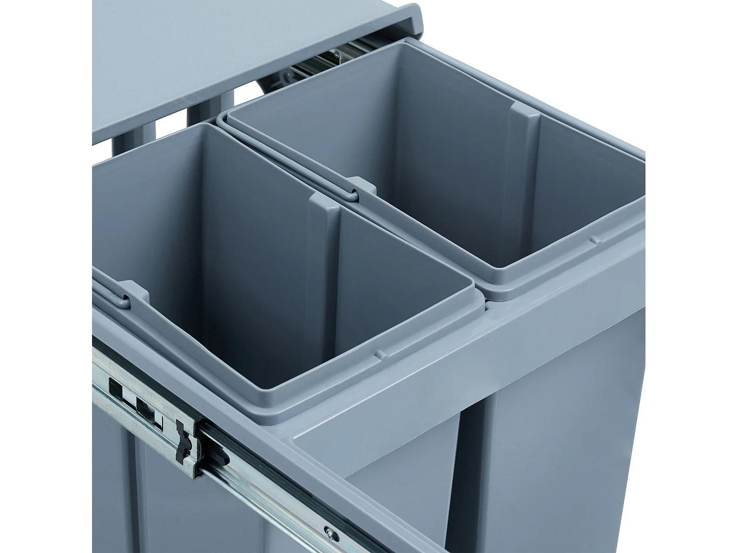 Cesto de cozinha com 4 compartimentos ABS cinza 13_0002325