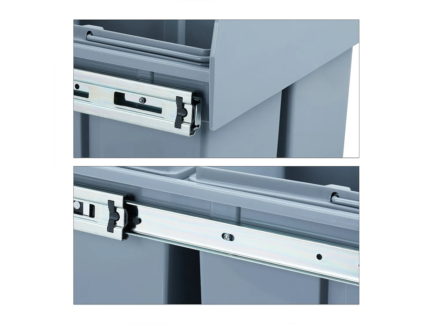 Cesto de cozinha com 4 compartimentos ABS cinza 13_0002325