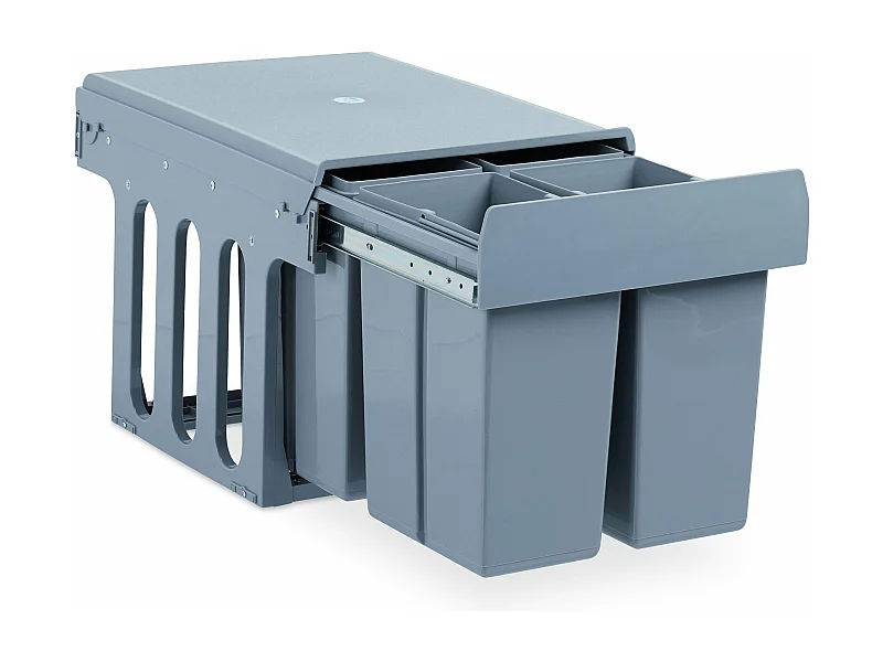 Cesto de cozinha com 4 compartimentos ABS cinza 13_0002325