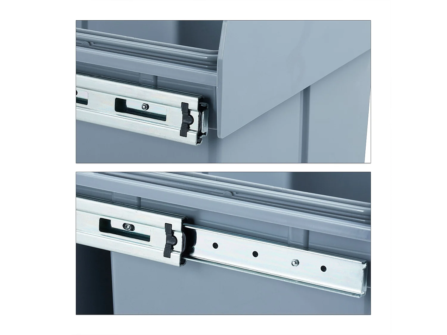 Papelera de cocina con 3 compartimentos ABS gris 13_0002324