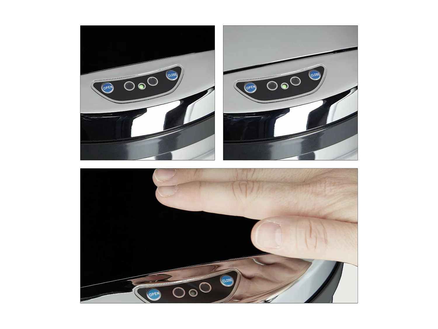 Poubelle cuisine en inox métal argenté 30 x 30 x 80 cm 13_0002329