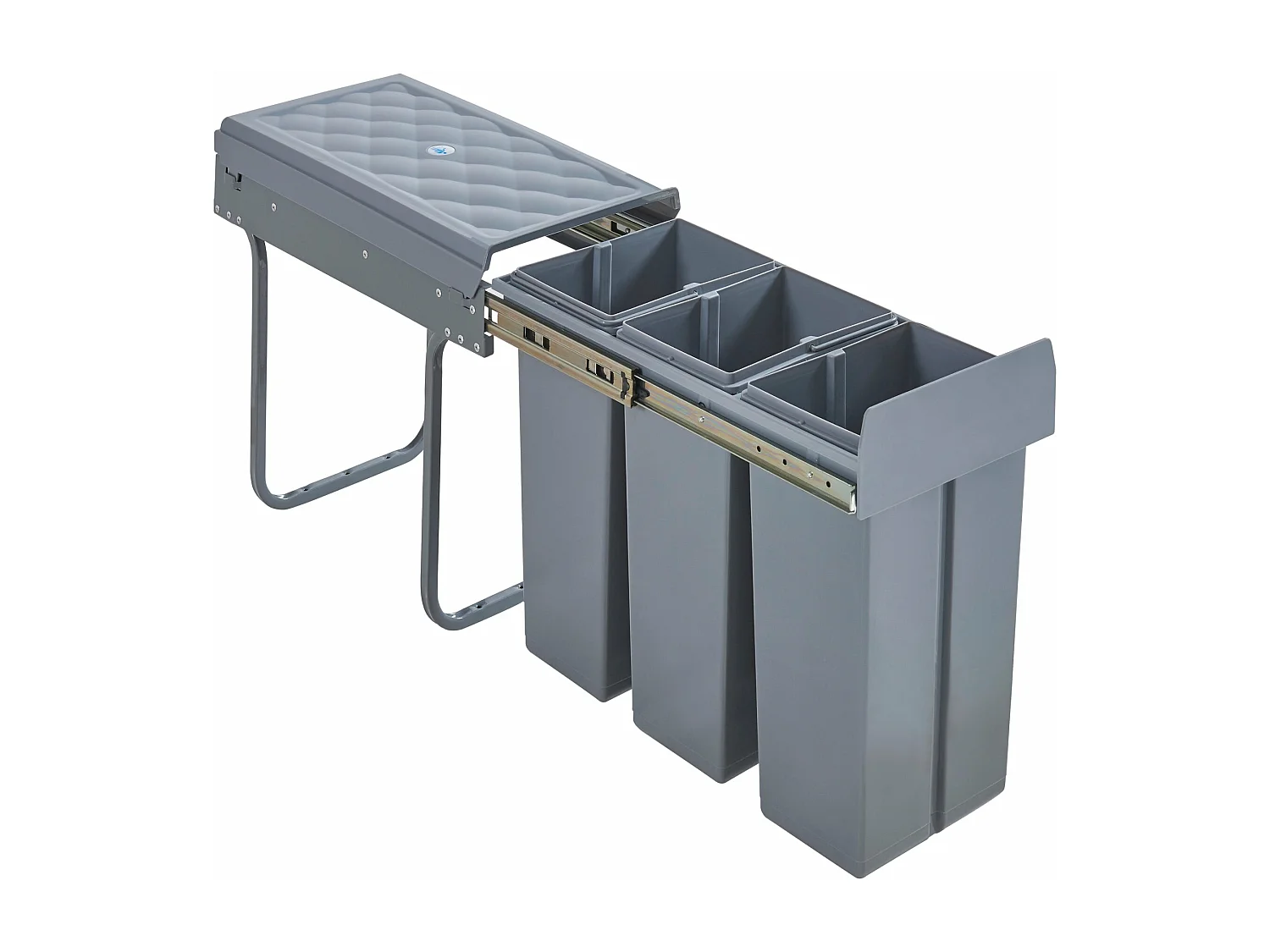 Lixeira embutida 3 x 10 litros 48 x 34 x 42 cm cinza 03_0008205